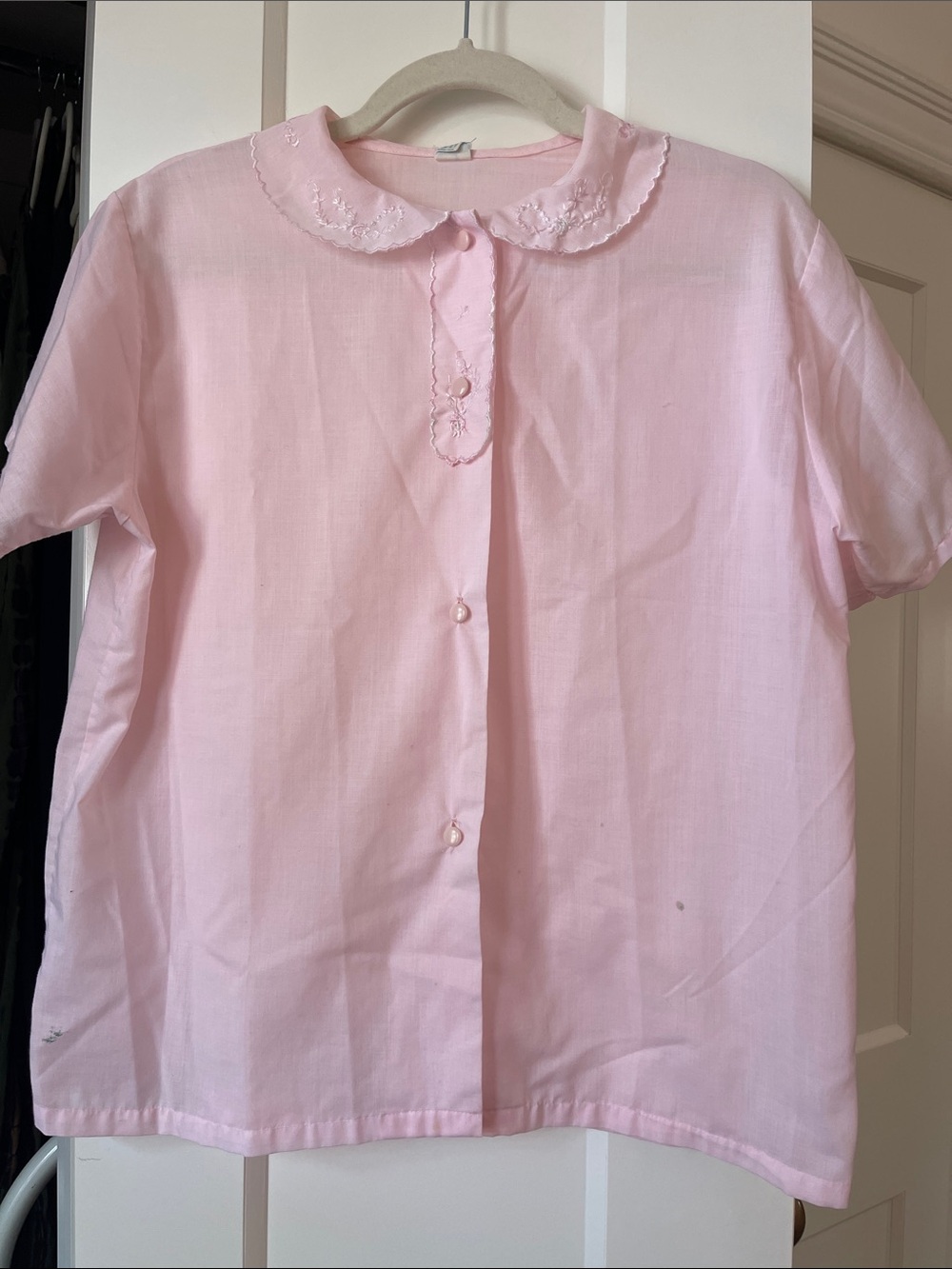 Vintage Peter Pan Embroidered Collar Blouse